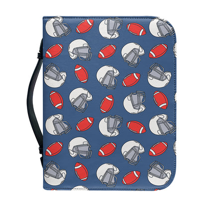 American Football Pattern Print Leather Bible Cover