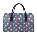 American Football Pattern Print Leather Duffel Bag