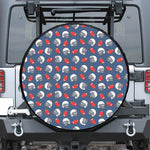 American Football Pattern Print Leather Spare Tire Cover