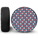 American Football Pattern Print Leather Spare Tire Cover