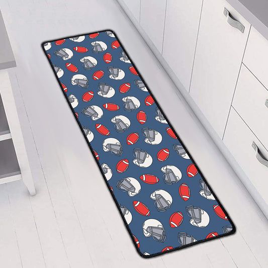 American Football Pattern Print Long Kitchen Mat