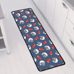 American Football Pattern Print Long Kitchen Mat
