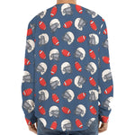 American Football Pattern Print Long Sleeve Baseball Jersey