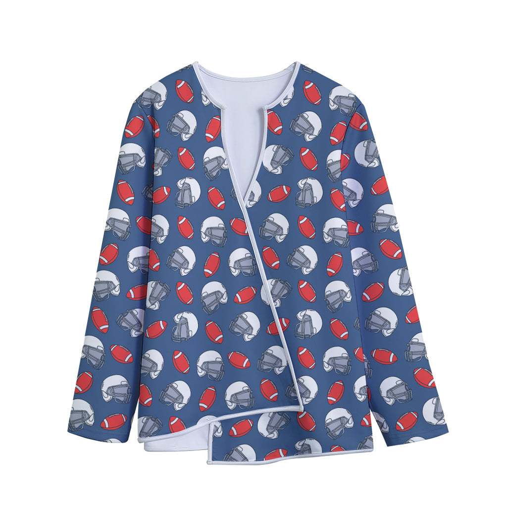 American Football Pattern Print Long Sleeve Short Coat