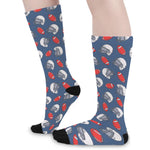 American Football Pattern Print Long Socks