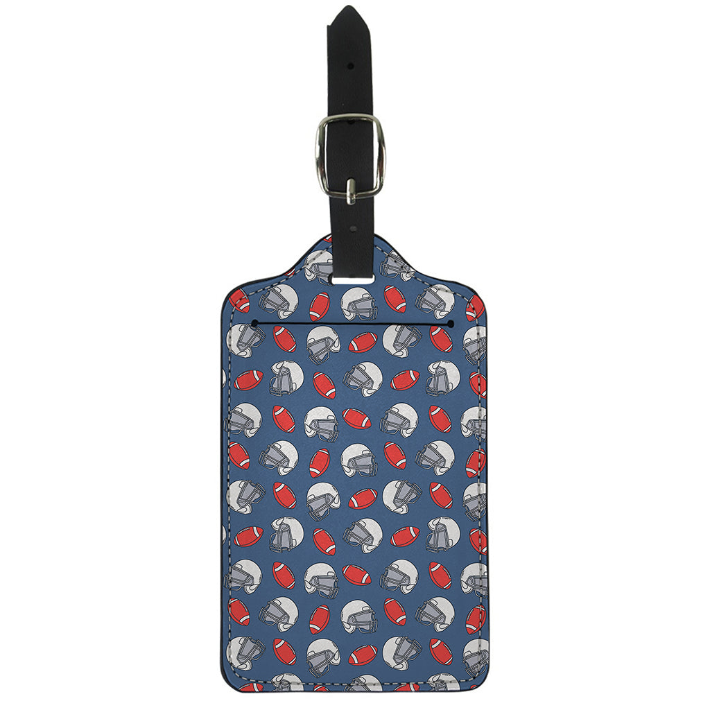 American Football Pattern Print Luggage Tag