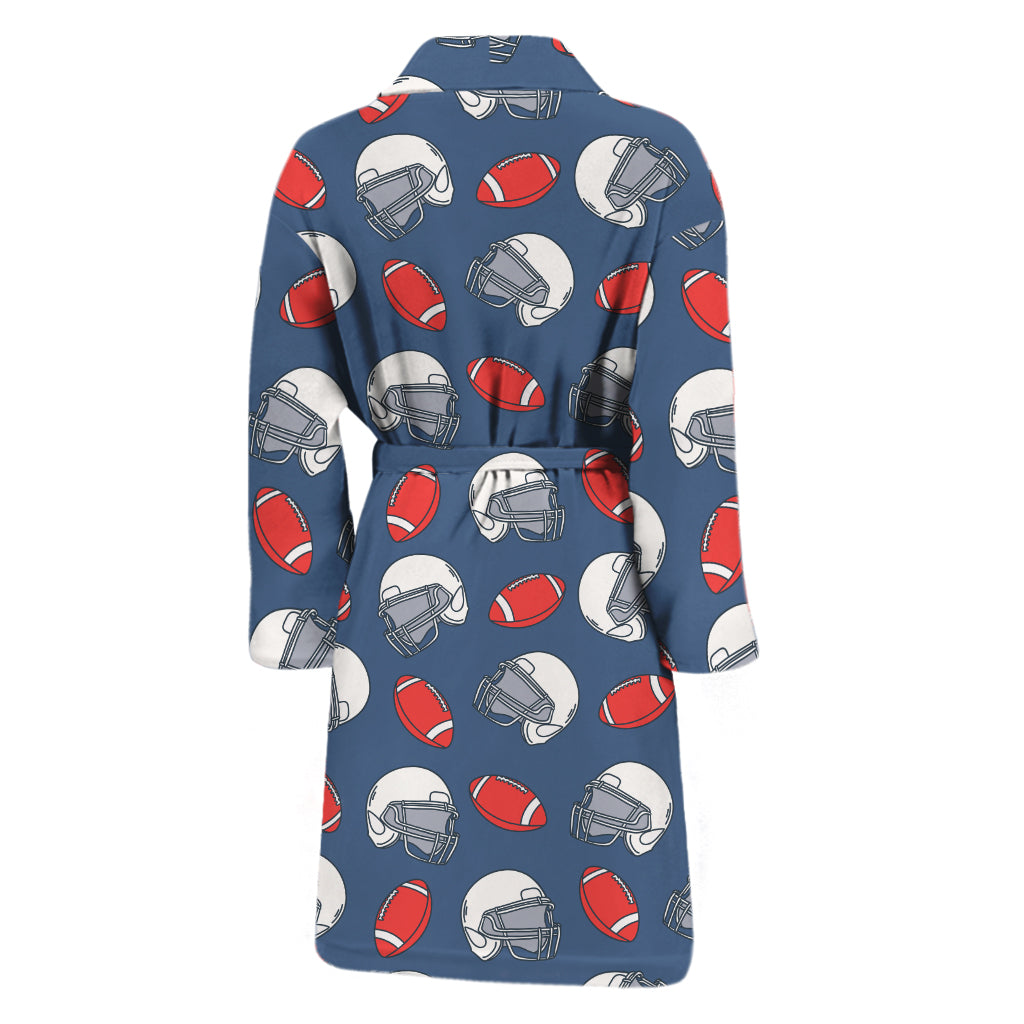 American Football Pattern Print Men's Bathrobe