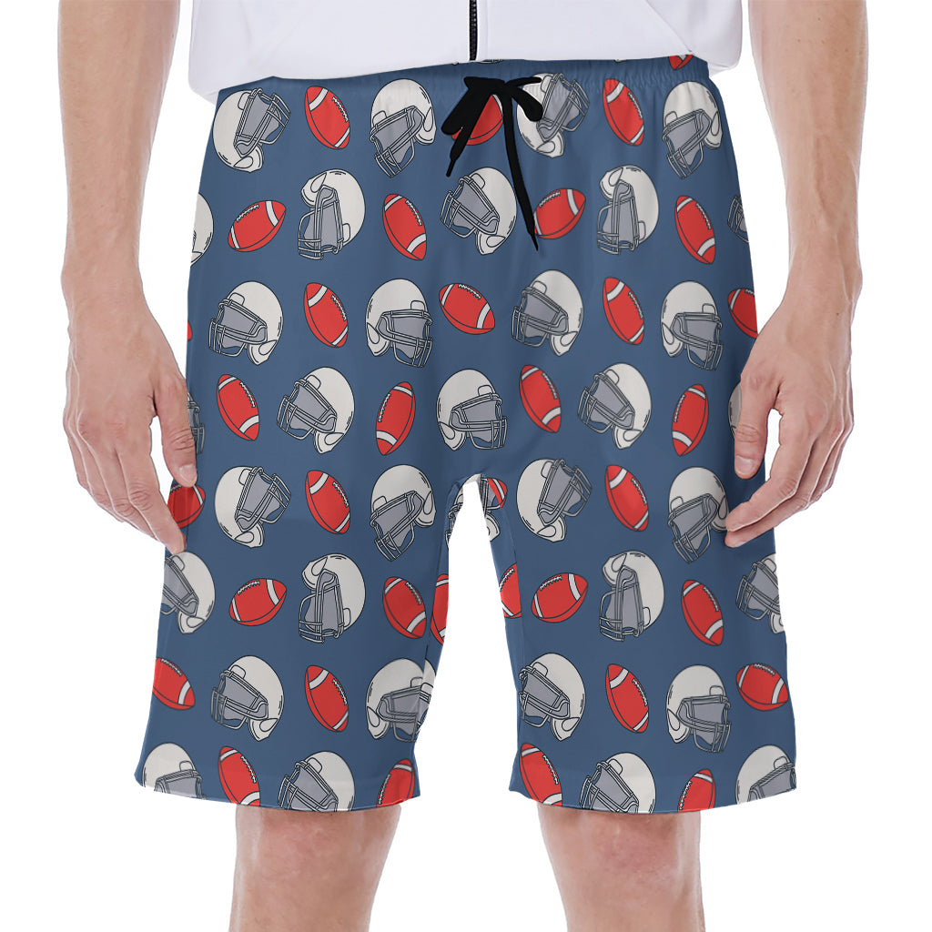 American Football Pattern Print Men's Beach Shorts