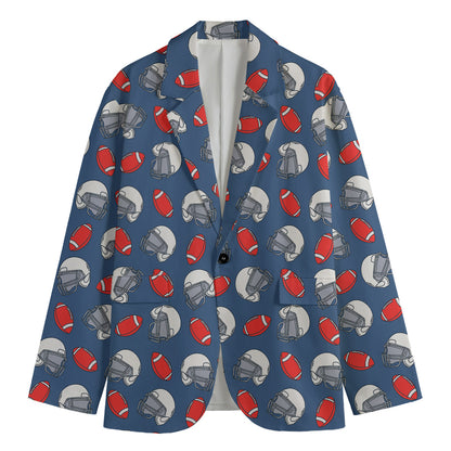 American Football Pattern Print Men's Blazer