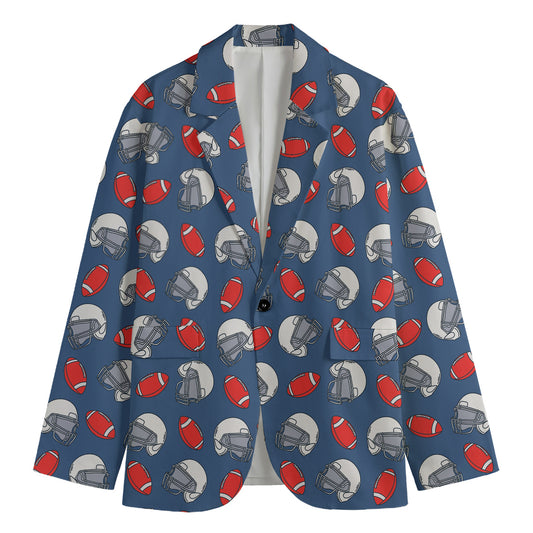 American Football Pattern Print Men's Blazer