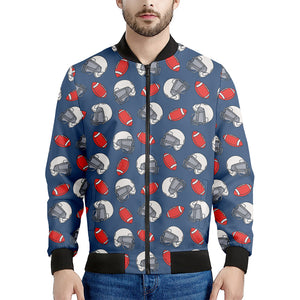 American Football Pattern Print Men's Bomber Jacket