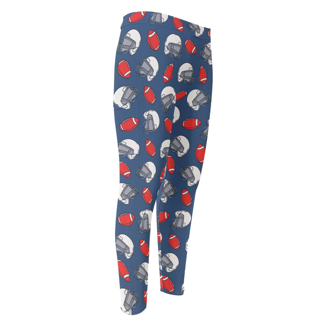 American Football Pattern Print Men's Compression Pants
