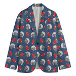 American Football Pattern Print Men's Cotton Blazer