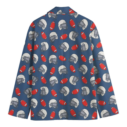 American Football Pattern Print Men's Cotton Blazer