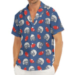 American Football Pattern Print Men's Deep V-Neck Shirt