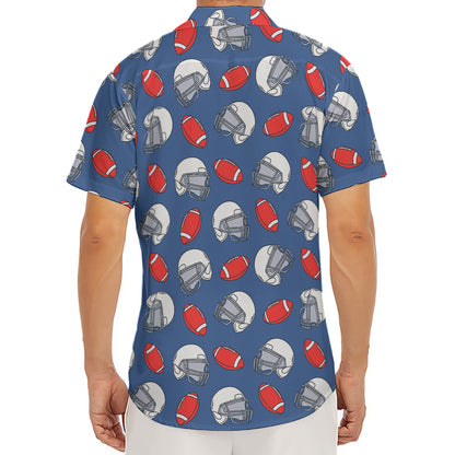 American Football Pattern Print Men's Deep V-Neck Shirt