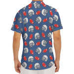 American Football Pattern Print Men's Deep V-Neck Shirt