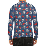 American Football Pattern Print Men's Long Sleeve Rash Guard