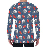 American Football Pattern Print Men's Long Sleeve T-Shirt