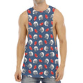 American Football Pattern Print Men's Muscle Tank Top