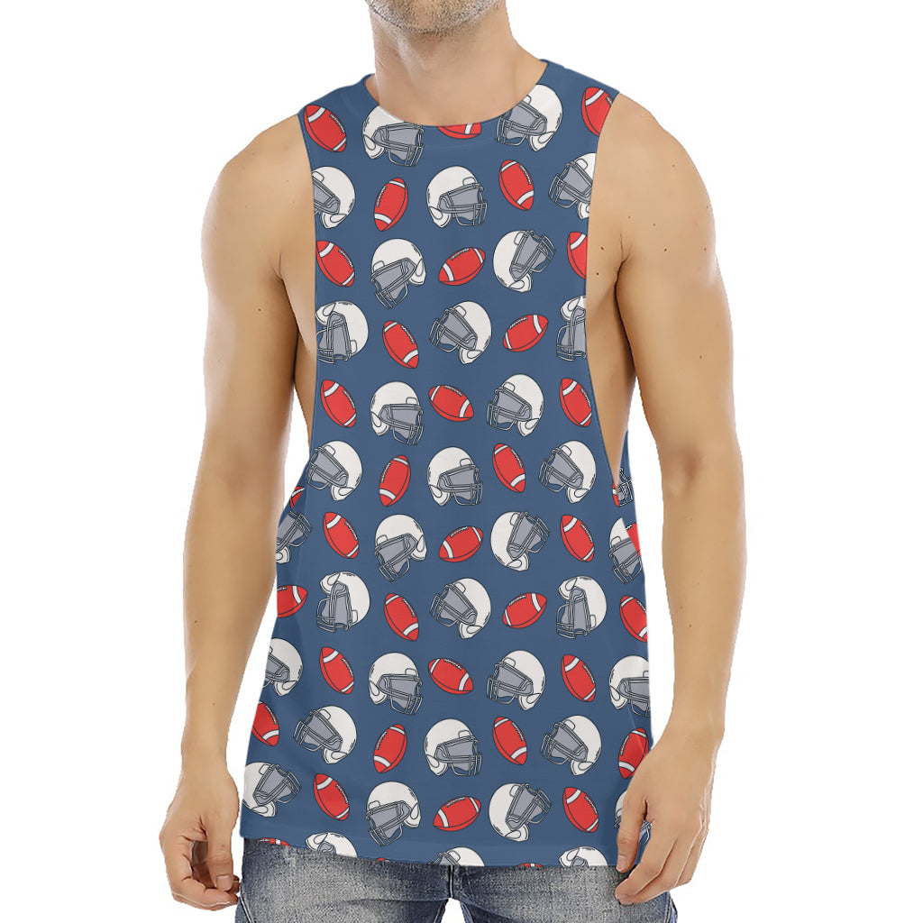 American Football Pattern Print Men's Muscle Tank Top
