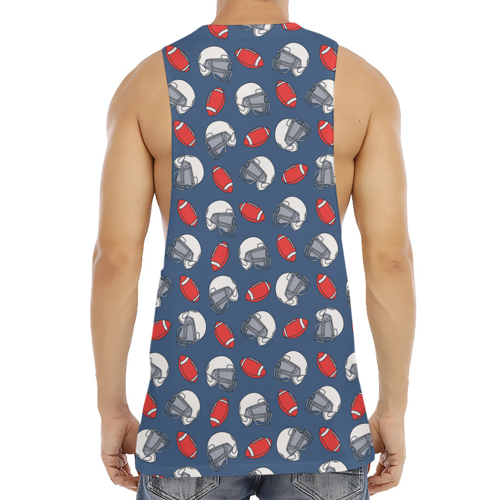 American Football Pattern Print Men's Muscle Tank Top