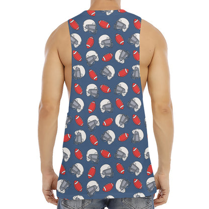 American Football Pattern Print Men's Muscle Tank Top