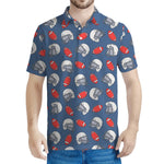 American Football Pattern Print Men's Polo Shirt
