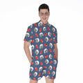 American Football Pattern Print Men's Romper