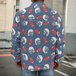 American Football Pattern Print Men's Shirt Jacket