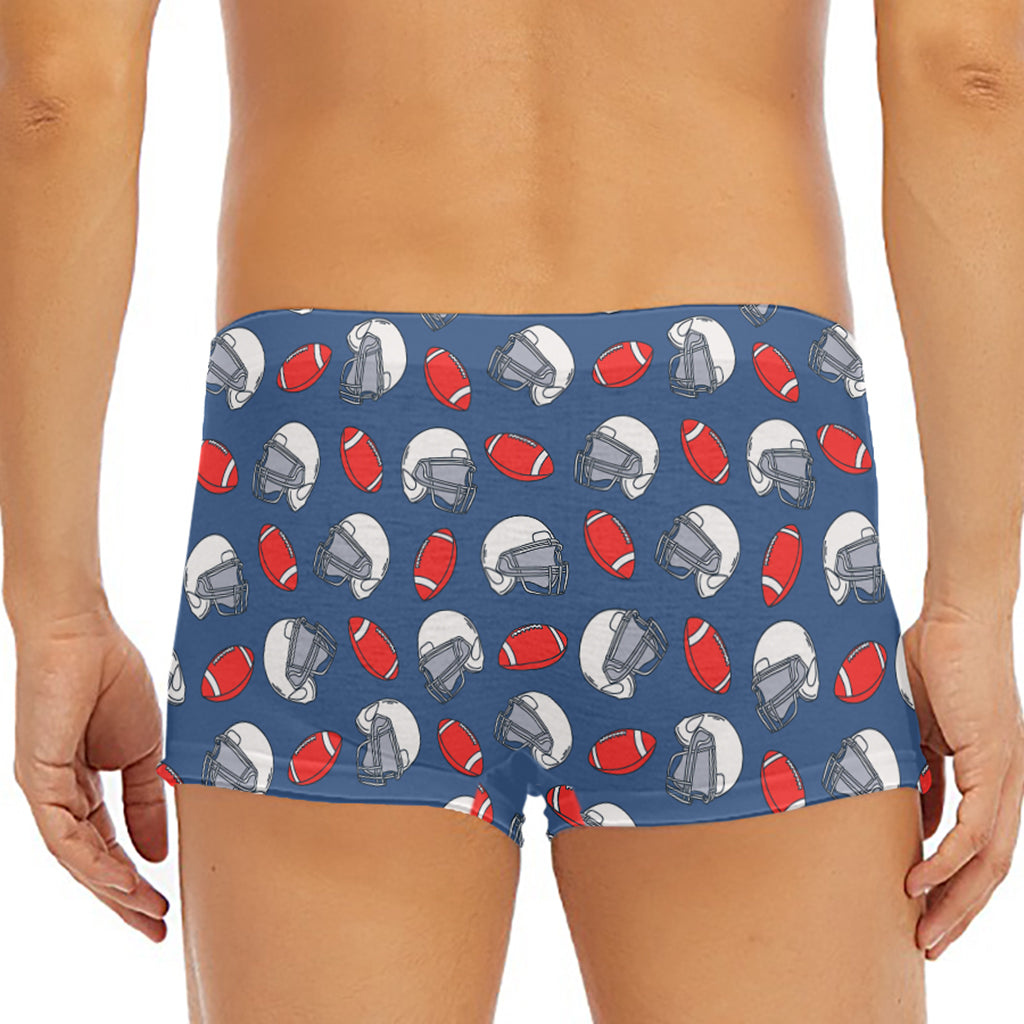 American Football Pattern Print Men's Short Boxer Briefs