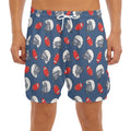 American Football Pattern Print Men's Split Running Shorts
