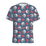 American Football Pattern Print Men's Sports T-Shirt