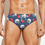American Football Pattern Print Men's Swim Briefs