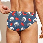American Football Pattern Print Men's Swim Briefs