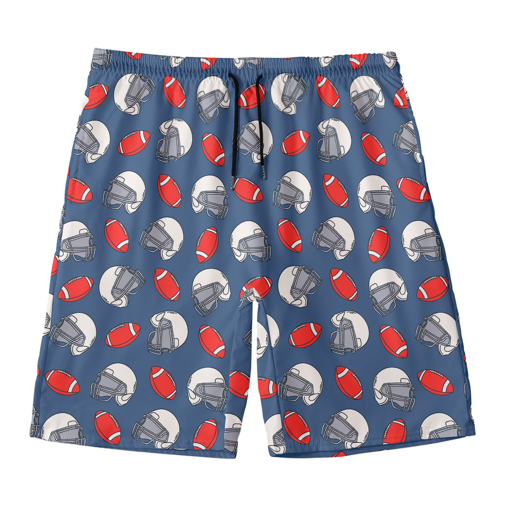 American Football Pattern Print Men's Swim Trunks