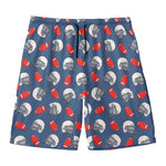 American Football Pattern Print Men's Swim Trunks