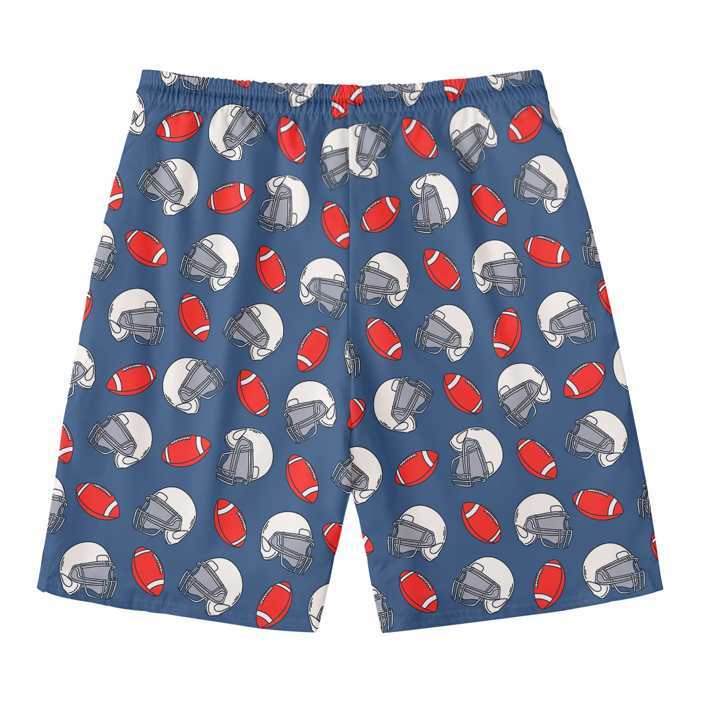American Football Pattern Print Men's Swim Trunks