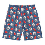 American Football Pattern Print Men's Swim Trunks