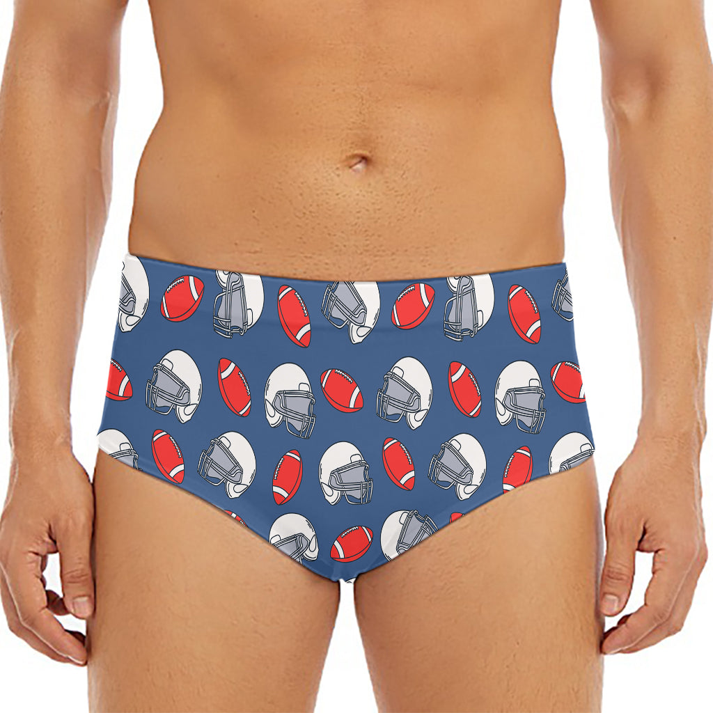 American Football Pattern Print Men's Triangle Swim Briefs