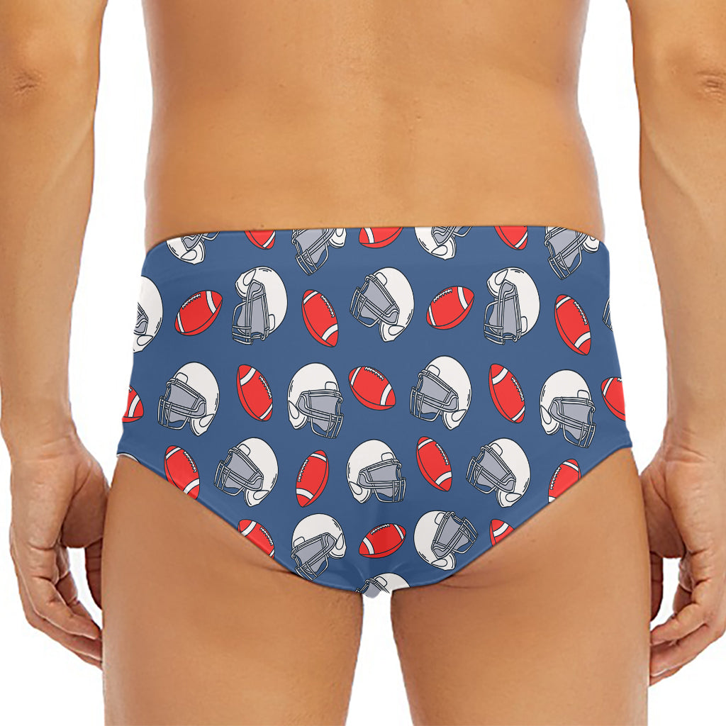 American Football Pattern Print Men's Triangle Swim Briefs