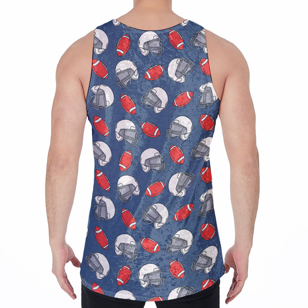 American Football Pattern Print Men's Velvet Tank Top