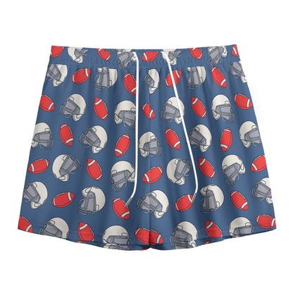 American Football Pattern Print Mesh Shorts
