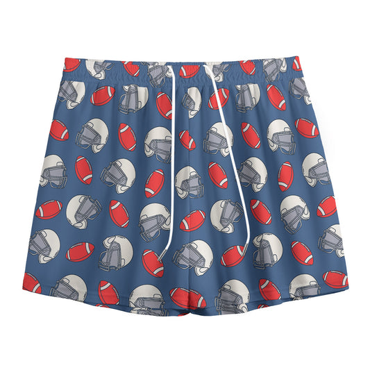American Football Pattern Print Mesh Shorts