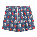American Football Pattern Print Mesh Shorts