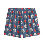 American Football Pattern Print Mesh Shorts