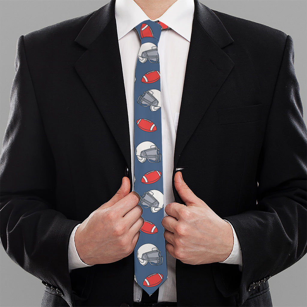 American Football Pattern Print Necktie