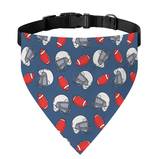 American Football Pattern Print Over The Collar Dog Bandana