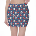 American Football Pattern Print Pencil Mini Skirt