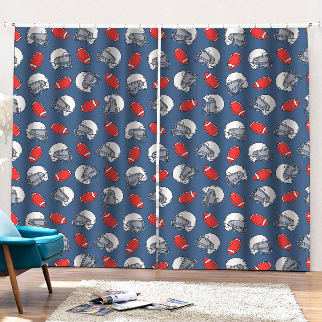 American Football Pattern Print Pencil Pleat Curtains